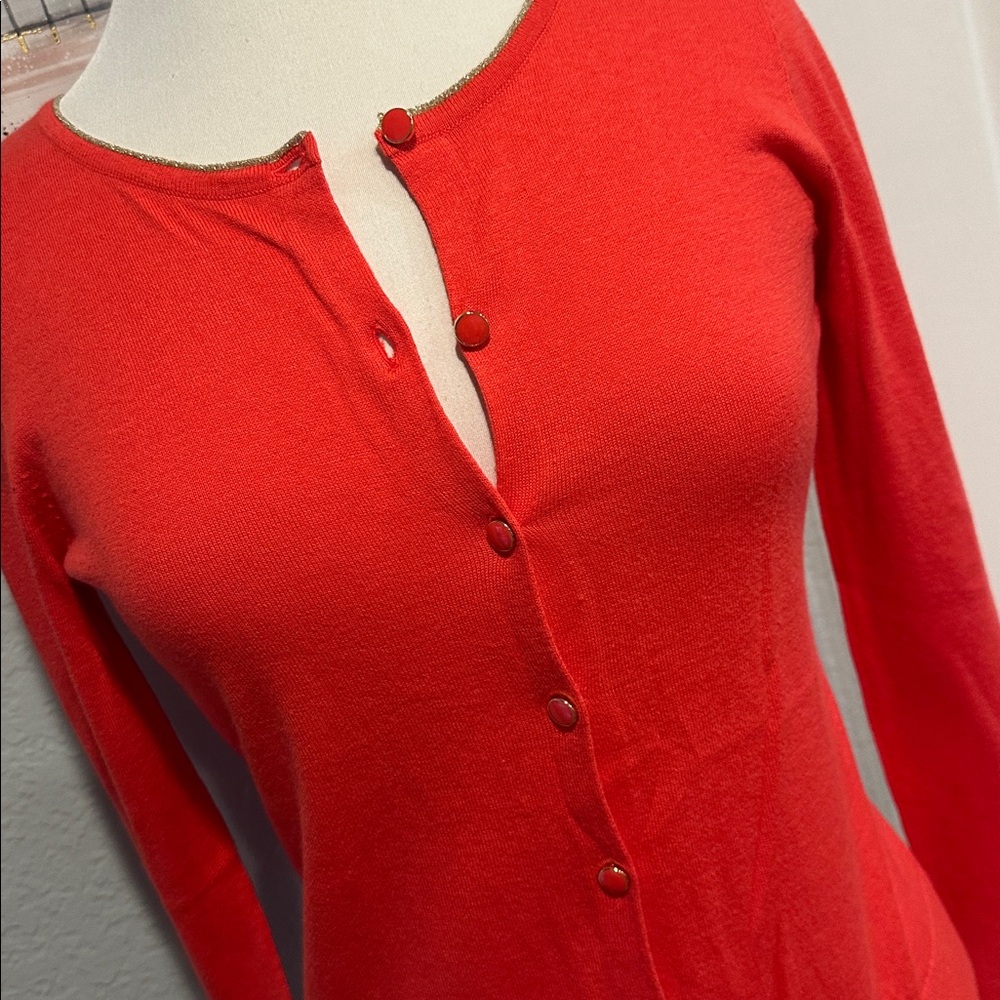 Banana Republic Sz XS Vibrant Coral Cardigan • NWT! - Picture 2 of 9